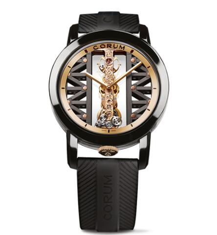 Review Copy Corum Golden Bridge 43 Titanium DLC Watch B113/03831 - 113.955.95/F371 GG19R